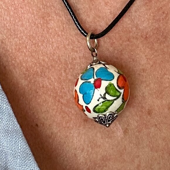 Boho BUNDLE (3) Ceramic Beads Pendants Chocker Necklaces Minimalist Boho Gipsy - Picture 9 of 15